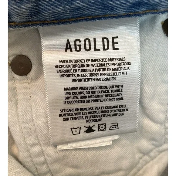 Agolde 90s Jeans Women's Sz 27 High Rise Straight Leg Denim Organic Cotton Pants - Picture 7 of 12